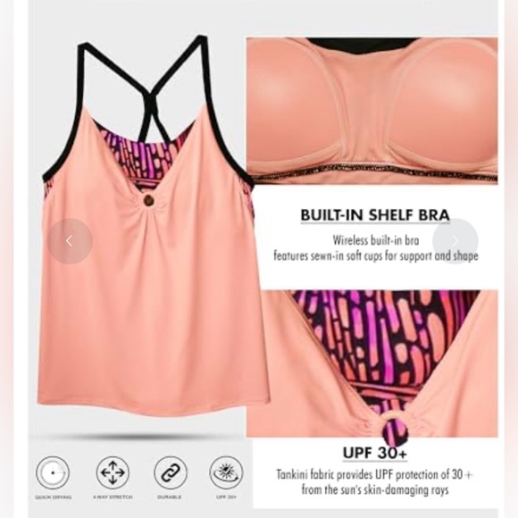 ZeroXspsur Sport Tankini Top Scallop size L - Picture 14 of 15